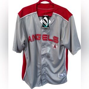 Dynasty Los Angeles Angels Jersey MLB 2XL Gray Red‎ Baseball Shirt Fan Game
